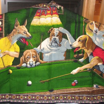 Dog Painting - dogs playing pool 2